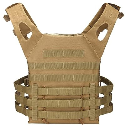 Tactical Vest,Men and Women Airsoft Vest Lightweight Hunting Chest Carrier Vests Airsoft Clothing Utility Vests for Outdoor Paintball Shooting Wargame Khaki