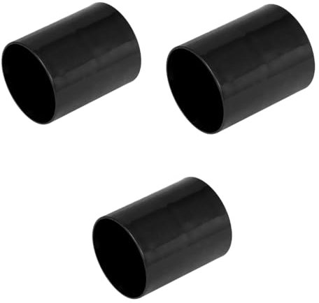 PVC Pipe Coupling, 50mm, Black, Solvent Weld Waste Fittings, Pack of 3