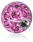 Soul-Cats Piercing Kugel Schraub Ersatzkugel Kristall Gel Epoxy Ferido viele Größen, Farbe:pink, Gewinde:1.2 mm, Kugelgröße:3 mm