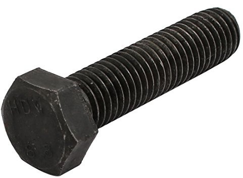 sourcing map Sechskantschraube 8.8 Grad M12x50mm Vollgewinde Linksgewinde Schwarz
