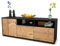 Stil.Zeit TV Schrank Lowboard Angelina, Korpus anthrazit matt, Front Holz Design Pinie (135x49x35cm), Push to Open Technik
