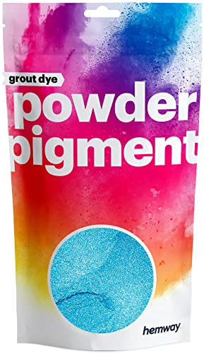 Hemway 50 g / 1.75 oz Metallic Ocean Blue Premium Grout Powder | Concrete Coloured Dye Pigment | Render Mortar Powdered Brick Toner | Suitable for Bathroom & Kitchen | High Colour Saturation