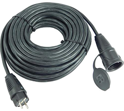 NWP Schuko Verlängerungskabel 20m Gummikabel - 3x1,5mm² H07RN-F - IP54 - Stromkabel für Baustelle, Garten, Industrie, Märkte, Außenbereich