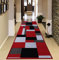 B&B Rug Living Room Washable Bedroom Decor Carpet Geometric Indoor Rectangular Large Floor Rugs (Kilas Red Black, 120 cm x 170 cm)