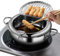 Deep Fryer Pot - Japanese Tempura Small Stainless Steel Deep Frying Pot With Thermometer,Lid And Oil Drip Drainer Rack for French Fries Chicken Wings and Shrimp (24cm/9.4inch)