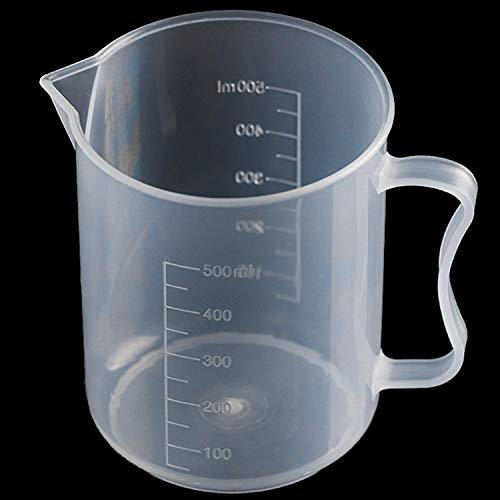 Longdex Measuring Cup 50ml Clear PP Plastic Graduated Beaker Liquid Measure Mug Container with Handle for Bakery, Milk Tea, Lab