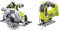 Ryobi R18CS7-0 ONE+ 18V Cordless Brushless Circular Saw (Body Only) & R18JS-0 ONE+ Jigsaw with LED, 18 V (Body Only) - Green/Grey