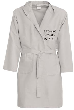 MAYRA Accappatoio Personalizzabile in Microfibra da Piscina, Palestra | Adulto, Uomo, Donna, Taglie Forti | Personalizzato con Iniziali, Nome, Logo | Asciugatura Veloce (M, Grigio)