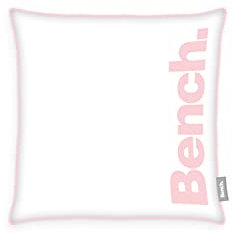 Bench Kissenhülle, Pastel Colours, ca. 50x50 cm, Mit leichtläufigem Markenreißverschluss, 100 % Polyester, French Velvet, Mit Flag Label, Farbe: Weiß/Rosa, Art.Nr.: 5312605020