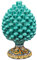 Sicilia Bedda - Pigna Siciliana con Piede Decorato - Modello Maioliche - Ceramica di Caltagirone (Altezza 25 x 15, Verde)