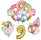 DIWULI Geburtstagsdeko 9 Jahre - Luftballons Donut Eis Set