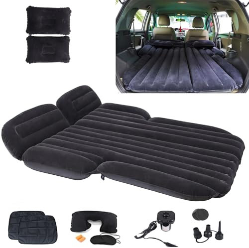 Icelus Inflatable SUV Air Mattress Camping Bed Inflatable Thickened Car Air Mattress,195×130 cm Truck Mattress,Car Travel Sleeping Bed for Universal SUV