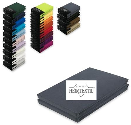 EXKLUSIV HEIMTEXTIL Jersey Spannbettlaken Premium Marke Doppelpack 60 x 120-70 x 140 cm Anthrazit