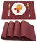 Vinjiasin Rote Leder Tischsets 4er Set für Esstisch Wasserdicht Abwischbare Tischsets Hitzebeständig Indoor Outdoor Platzsets Leicht zu Reinigen Weihnachten Platzset