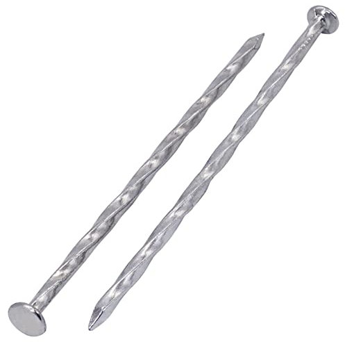 SKIR'CO (40 pcs) Clous carrés torsadés en acier 3,0 x 80 mm, clous en acier zingué, clous de menuiserie, clous carrés torsadés