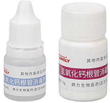 Kit de Limpieza de Hidróxido de Calcio de Raíz de Canal Dental, 5 G de Polvo, 6 Ml de Hidróxido de Calcio Dental Líquido, Fácil Modulación, Kit de Limpieza Segura de Limpieza