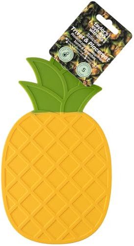 Taylors Eye Witness Silicone Trivet – Heat Resistant Up to 260°C/500°F, Non-Slip, Stain & Odour Resistant, Dishwasher Safe, Versatile Hot Pad & Coaster. 5 Yr Guarantee. Yellow & Green Pineapple Design