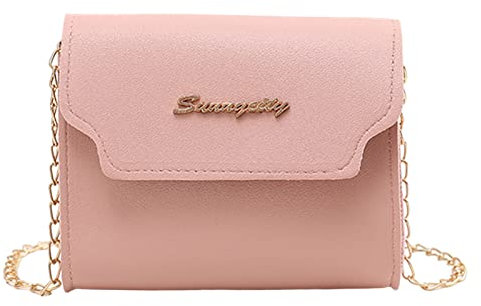 Gatti Borse Donne Borsa a tracolla Moda Semplice E Fresco Stile Catena Fibbia Pratica Borsa a Tracolla In Vinile Leggings Con Tasche, Colore: rosa., taglia unica