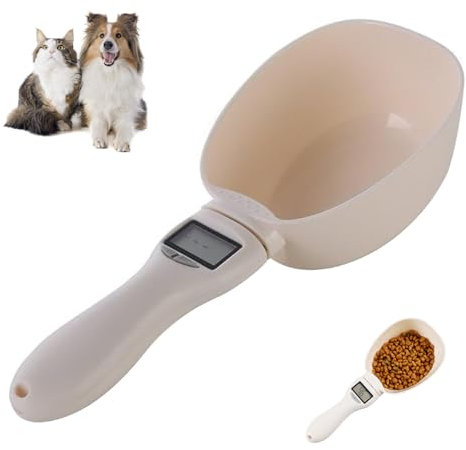 Cuillère de nourriture pour chien - Cuillère doseuse numérique avec affichage LCD - Pelle à nourriture pour chiens et chats - Balance précise - Pelle de nourriture pour chien personnalisée - Cuillère