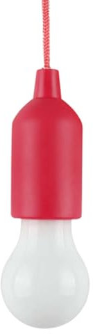 MVIOCS Ampoule LED avec cordon de tirage, fonctionne avec piles, lanterne portable à suspendre pour intérieur ou extérieur, maison, mariage, urgence, camping, décoration, fête dans le jardin (rouge)