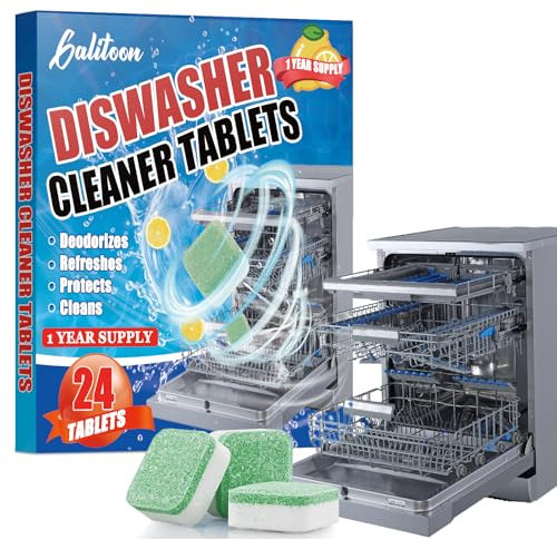 Spugne per la pulizia della cucina, bagno, casa, 6 spugne Pastilles de Nettoyage pour Lave-Vaisselle, Paquet de 24 Nettoyant lave-vaisselle, Élimine Efficacement la Graisse (1, Bleu)