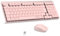 LeadsaiL FA98 Mechanische Tastatur und Maus Set Kabellos, QWERTZ Layout Funktastatur mit Maus, Low-Profile Rotem Schalter, 98 Tasten Kompakte Keyboard,1600 DPI Mouse für Windows MacOS PC Laptop-Rosa