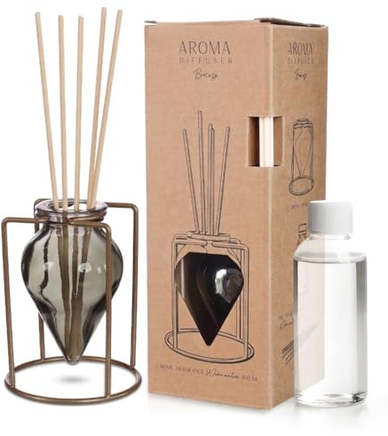 comforder Raumduft Stäbchen Set in Glasvase, Reed Diffuser (Ocean Breeze) | Langanhaltender Raumduft, 100 ml Duftöl, nachfüllbar, Intensität über Anzahl der Stäbchen regulierbar