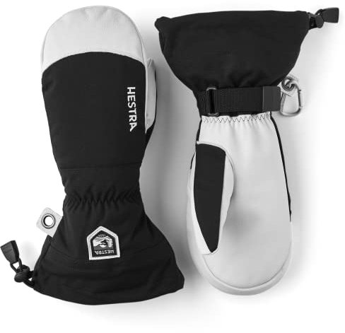 Hestra Army Leather Heli Skihandschuh - Klassischer Schneehandschuh zum Skifahren, Snowboarden und Bergsteigen, Schwarz, 9