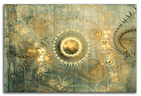 Antike Erben - Abstrakt353_100x70cm Bild auf Leinwand barocker Stil historische Schmuckelemente Abstraktes Motiv einteiliges Dekobild Kunstdruck auf Keilrahmen