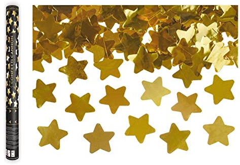 Konfetti Kanone Sterne 40cm Konfettikanone Party Popper Hochzeit Geburtstag Weihnachten Gold