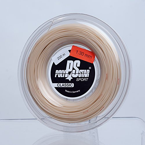 Polystar Classic, Corde da Tennis Unisex-Adulti, Beige, 200m Rolle 1,30mm