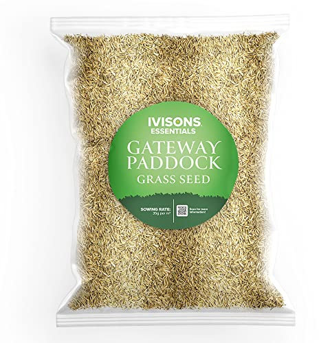 Ivisons Gateway & Paddock Grass Seed Mix | Improves Grass Density of Tired Damaged Pastures | Certified Horse and Pony Lawn Mixture | for Muddy Field Gateways (2kg)