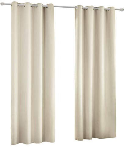 Verdunklungsvorhang mit Ösen 2 Stücke Leichter Thermovorhang Blickdicht Verdunklungsgardine in Creme 135x245 cm Thermogardine für Schlafzimmer Gardine Lichtundurchlässig
