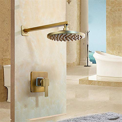 Wanym 8 zoll Antike Messing Runde Wand Badezimmer Regendusche Wasserhahn Sets Kopfbrause Duscharmatur Sets Verdeckte Installation-Runden