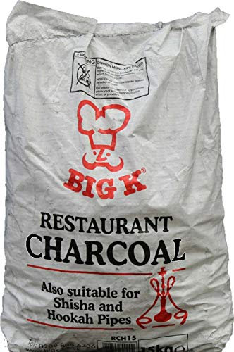 Big K Restaurant Grade Lumpwood BBQ Charcoal 100% Marabu Char Coal 15KG