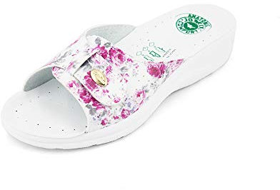 JOMIX Ciabatte Donna Estive Comode Ciabatte Donna Casa Estive Zeppa Pantofole Ortopediche Anatomiche a Strappo ITD1463-9 (Rossette Fuxia, 36)