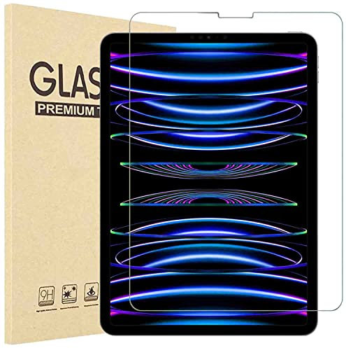 YMXuan Pellicola protettiva per iPad Pro 12.9 2022/2021/2020/2018 (6a/5a/4a/3a generazione), pellicola in vetro temperato 9H, resistente alle impronte digitali e ai graffi [facile installazione]