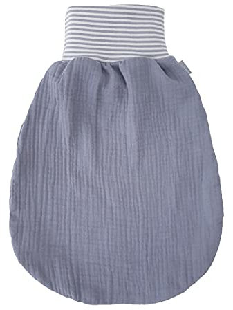 Lilakind“ Baby Musselin Strampelsack | Kleinkind Musselin Schlafsack | Made in Germany Grau Gr. XL
