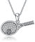 YFN Tennis Halskette Sterling Silber Tennisschläger Anhänger Schmuck Sport Geschenke für Damen Herren Mädchen Jungen