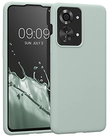 kwmobile Hülle kompatibel mit OnePlus Nord 2T 5G Hülle - Silikon Handy Case - Handyhülle weiche Oberfläche - kabelloses Laden - Cool Mint