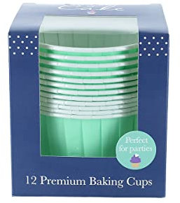 House Of Cake Aqua Blue Backförmchen, Cupcake-Förmchen, fettdicht, 12 Stück