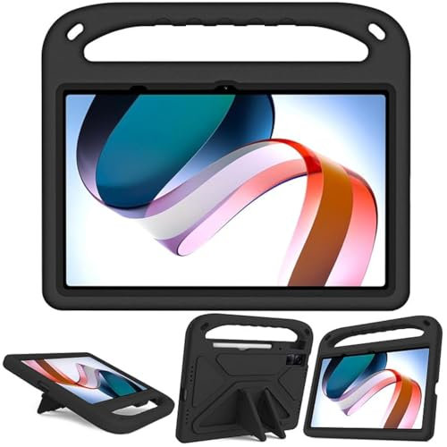 Custodia per bambini per Xiaomi Redmi Pad da 10,61 pollici, schiuma EVA leggera antiurto duarable, copertura per tablet con maniglia custodia per bambini in primo luogo, nero