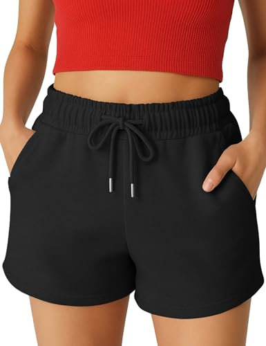 ROSS CAMP Kurze Hose Damen – Shorts Damen Sommer, Schwarze Kurze Sporthose Laufshorts, Trainingshose Women Hosen Kurz Laufhose (Schwarz, 2XL)