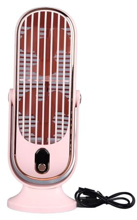 CHEOTIME Desktop Fan, 1800mah USB Brushless Portable Desk Fan Motor Oscillating Quiet 5 Speeds Desk Tower Fan for Home Car Office(pink)