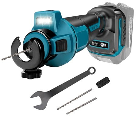 Taglierina per cartongesso senza fili per batteria Makita 18 V LXT, sega da taglio senza spazzole, 32000 giri/min, regolazione della profondità senza attrezzi con luce LED, per tagliare su una varietà