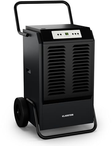 Klarstein DuraDry 90L - Deumidificatore, Alta Efficienza, 90L/giorno, Silenzioso: ≤58dB, Sbrinamento Automatico, Drenaggio Continuo, Facile da Spostare, per Casa, Bagno, Grandi Aree 70-120m²