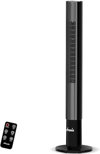 Avamia 43 Tower Fan, 85° Oscillating Bladeless Fans, Standing Fan with Touch LED Display, Ac Fans with 12H Timer, Remote, 3 Speeds 3 Modes Max 26ft/s, Cooling Quiet Floor Fans for Home Office Bedroom