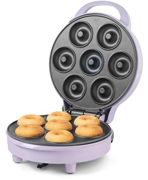Giles & Posner Mini Doughnut Maker – Piastre di Cottura Antiaderenti per 7 Ciambelle, Macchina per Ciambelle Facile da Pulire, Macchina delle Prelibatezze per Bambini, Spegnimento Automatico, 1000W