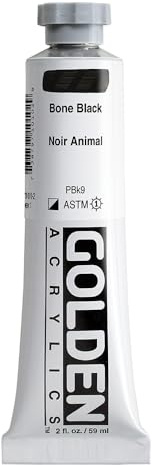GOLDEN Heavy Body Acrylics, Bone Black, 2 fl. oz. Tube