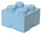 LEGO Aufbewahrungsstein, 4 Noppen, Stapelbare Aufbewahrungsbox, 5,7 l, hellblau
